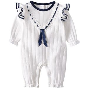 Navy Wit Blauw Kleine Kinderen 1-24 Maanden Jumpsuit 100% Katoen Zachte Vloer Kruipen Pak Casual Oefening Indoor Baby kleding