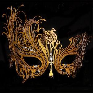Halloween Maskerade Make Hollow Zwaan Strass Phoenix Oogmasker Luxe Phantom Metal Venetiaanse Partij Maskers