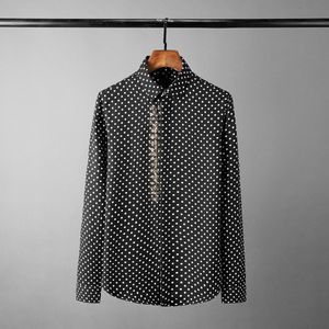 Katoen Mannen 100% Luxe Diamant Lange Mouw Polka Dot Mens Jurk Plus Size 4xl Slim Fit Party Mannelijke Shirts