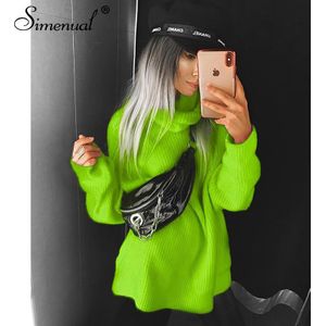 Simenual Truien Coltrui Herfst Winter Truien Vrouwen Neon Kleur Lange Mouwen Truien Casual Basic Slanke Trui