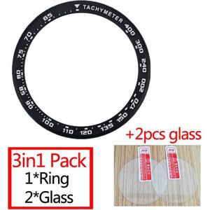 3in1 Pack Anti Scratch Protection Ring Voor Huami Amazfit Gtr 47Mm 42Mm Bezel Ring Saffier Wijzerplaat Styling case Cover + Glas