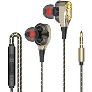 Dual Drive Stereo oortelefoon In-Ear Headset Oordopjes Bas Oordopjes Voor iPhone huawei Xiaomi 3.5mm koptelefoon Met Microfoon