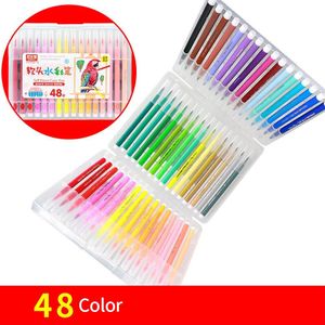 Kalligrafie Aquarel Cartoon Enkele Kop Soft Tip Briefpapier Art Supplies Fineliner Vent Cap School Brush Marker Pen Kit