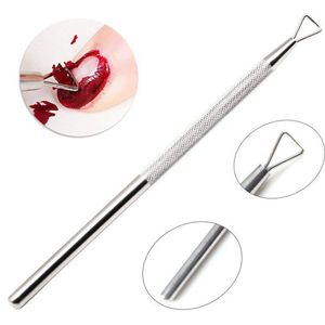 1Pcs Cuticle Push Rvs 0.7*2.5Mm Staaf Stok Pusher Cuticle Dode Huid Uv Gel Polish Push manicure Nail Art Gereedschap Push