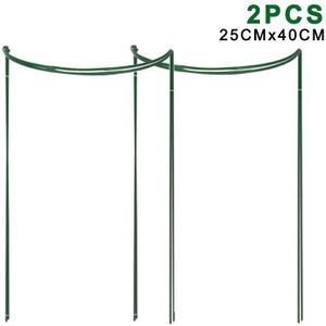 2 Pcs Tuin Beugel Hek Bloem Plant Ondersteuning Stakes Halfronde Metalen Frame Professionele Voor Tuin K888