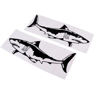 1 Paar Grote Duurzaam Pvc Haai Sticker Grappige Stickers Voor Kajak Vissen Oceaan Boot Kano Rubberboot Vlot Auto Vrachtwagen Venster bumper Diy