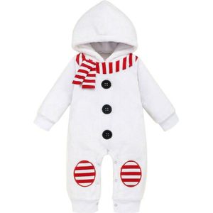 Kerst Kid Baby Boy Meisje 0-24M Winter Kleding Fleece Sneeuwpop Romper Bodysuit Outfit