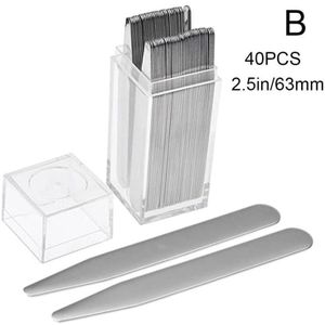 2.5 Inch Kraag Ondersteuning Kraag Insert Matte Metalen Kraag Transparant Boxed Insert Bamboe Stuk Mannen Shirt Kraag Ondersteuning