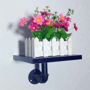 MTTUZK smeedijzeren waterleiding plank boekenkast wandplank bloem stand wandmontage partitie boord muur opknoping rack