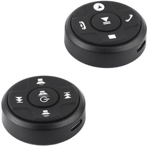 12V Universele Draadloze Auto Stuurwiel 10 Knop Bluetooth Afstandsbediening Ronde Voor Stereo Dvd Gps Speler