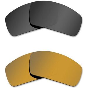 Glintbay 2 Pairs Gepolariseerde Zonnebril Vervanging Lenzen Voor Oakley Kantine 2006 Stealth Zwart En Brons Goud