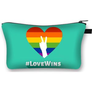 Lgbt Rainbow Cosmetische Tas Liefde Wint Vrouwen Make-Up Tas Gay Lesbische Cosmetische Geval Dames Mode Pouchs Toiletartikelen Organizer Tassen