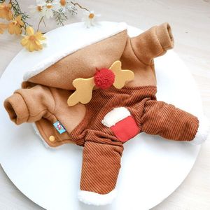 Winter Huisdier Kleding Thicken Warm Hond Kleding Jumpsuit Kerst Pet Outfit Xmas Hond Jas Jas Overalls Puppy Kostuum Apparel