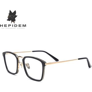Acetaat Optische Brilmontuur Mannen Vierkante Recept Brillen Vrouwen Nerd Bijziendheid Bril Rvs Eyewear