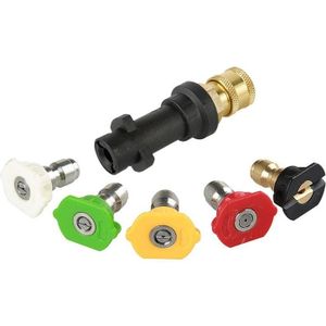 5 Stuks Pressure Washer Spray Nozzles 1/4 Quick Connection Spray Tip Set (4.0 Gpm) meerdere Graden &amp; 1Pcs Hoge Druk Reinigen F