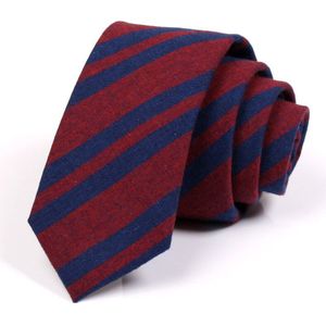 Mens Gestreepte Stropdas Rood Blauw 6Cm Slim Ties Mode Voor Mannen Pak Geweldig Voor party Werk Geschenkdoos