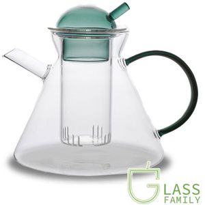GF High Borosilicate Glass Teapot, Stovetop Tea Maker for Loose Leaf Tea with Removable Infuser and Lid, Coffee Pot 500ml