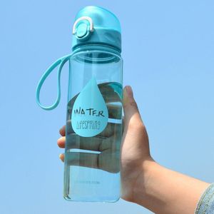 500ML Sport Water Flessen Eiwit Shaker Outdoor Reizen Draagbare Lekvrij Transparante Plastic Student Drinkfles