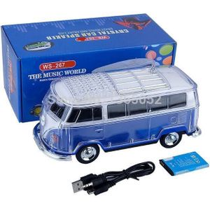 1 Pcs Led Crystal Vw Bus Bluetooth Speaker WS267BT, Ws-267bt Auto Luidspreker Met Usb Tf Fm Bluetooth Speakers