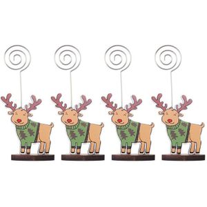 4Pcs Kerst Kaarthouder Kerstman Bericht Map Foto Clip Kerst Xmas Party Kerst Sieraden Note Clip