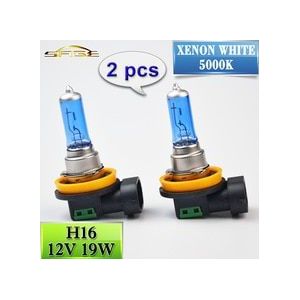 Hippcron H16 Halogeen Lampen 12 V 19 W 2 PCS Super Wit PGJ19-3 Base 5000 K Voertuig Mistlampen Clear glas Auto Koplamp Lampen