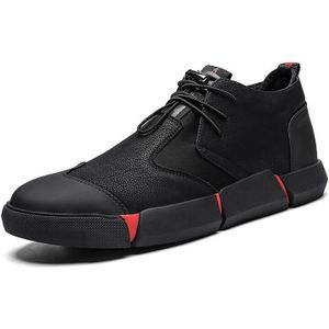Brand Alle Zwarte Mannen Lederen Casual Schoenen Mode Ademende Sneakers Mode Flats LG-11