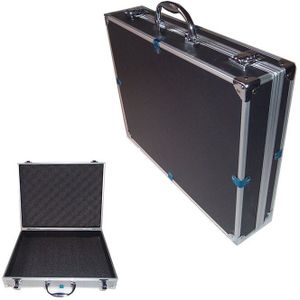 370x285x80mm Toolbox Aluminium Gereedschapskist Draagbare Instrument Storage Case met Spons Voering Handheld Slagvast koffer