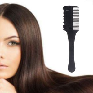 Haar Scheermes Kam Zwart Handvat Snijden Dunner Thuis Diy Trimmer Binnen Blades 19QF
