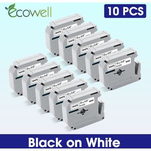 Ecowell 30PK MK-231 Zwart Op Wit Label Tape Voor Brother 12Mm MK231 Mk 231 Lint Compatibel Voor Brother P-Touch Label Maker
