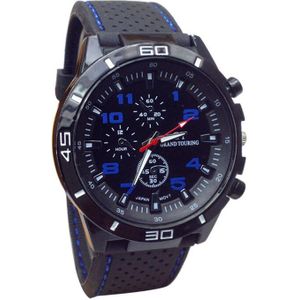Luxe Mode Horloges Quartz Heren Horloge Blauw Glas Lederen Riem Horloge Mannen Horloges Goedkope Relogio Masculino