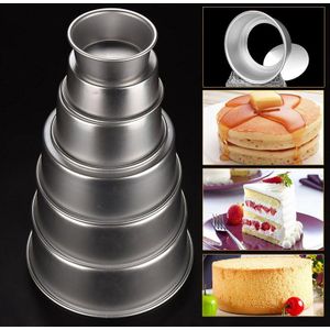 4/5/6/8/9/10 Inch Aluminium Anti-aanbak Ronde Cake Pan Bakvorm met Verwijderbare Bodem Diy Bakken Tools E2shopping