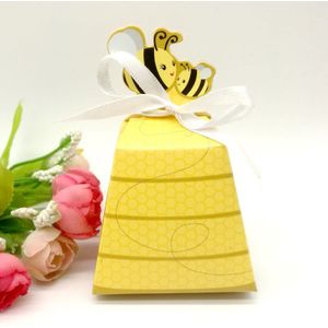 10/25/50 pcs Little Bee Geel Baby Douche Karton Bonbondoos kinderen Dag Birthday Party Favor geschenkdoos