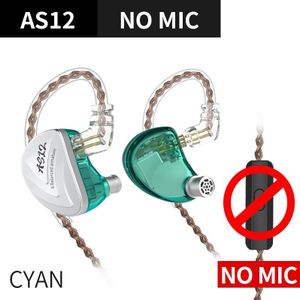 Kz AS12 12BA Balanced Armature Drives Oortelefoon Hifi Bass In Ear Monitor Headset Noise Cancelling Oordopjes Zinklegering Oortelefoon