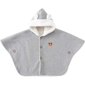 Pureborn Kids Kinderen Bovenkleding Jacket Hooded Fleece Gevoerd Baby Jas Klassieke Plaid Baby Autostoel Poncho Mantel Winter Kleding