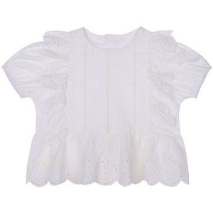 Zomer Meisjes Mode Witte Kant Bloemen Blouse Baby Meisje Blouse