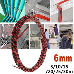 Professionele 6Mm 5-30M Glasvezel Elektrische Kabel Tape Leiding Duct Kabel Push Puller Gereedschap Wiel Duwen Voor bedrading Installatie