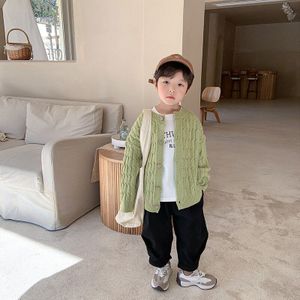 Lente Jongens Koreaanse Stijl Gebreide Effen Kleur Vest Kinderen Casual Truien Gebreide Trui