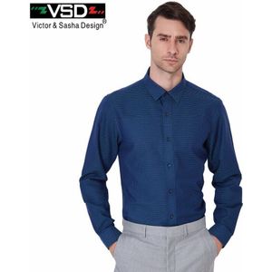 Vsd Mode Casual Shirts Lange Mouwen Premium Dot Katoen Shirting Materiaal Mannen Shirt Euro Maat VS2045