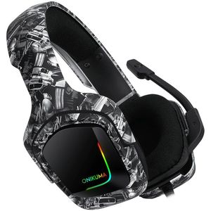 Onikuma K20 3.5Mm Bedrade Hoofdtelefoon Voor Computer Tabletten Smartphone Rgb Backlight Gaming Headset Met Microfoon