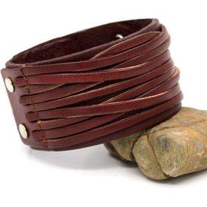 Armband Mannen Vintage Lederen Bangle Armband Sieraden Multilayer Kruis Lederen Touw Metalen Knop Verstelbare Punk Armband