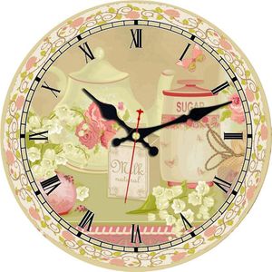 MEISTAR 9 Patronen Vintage Bloem Ronde Klok Stille Home Decor Studie Cafe Office Horloges Grote Art Wandklokken 6 inch