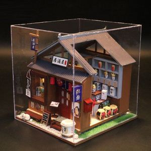 Poppenhuis Houten Meubelen Diy Miniatuur Poppenhuis Miniaturas Poppenhuis Puzzel Handgemaakte Kits Speelgoed Voor Kinderen