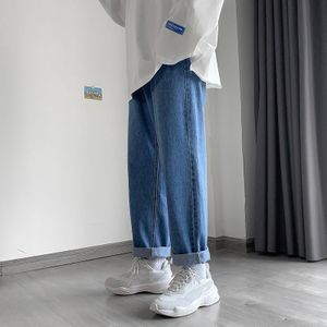 Koreaanse Stijl Rechte Jeans Mannen Mode Casual Retro Blue Jeans Mannen Streetwear Losse Herfst Hip-Hop Denim Broek mens M-3XL
