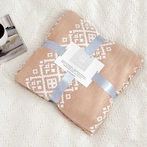 Zachte Gaas Jacquard Gebreide Dekens Vier Seizoen Kantoor Quilt Reizen Dekbed Baby Beddengoed