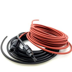 Pv Kabel 6mm ² 10AWG 1 Paar Rode En Zwarte Solar Kabel Met Mannelijke Vrouwelijke Connector Koper draad