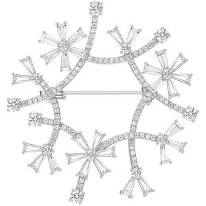 [Meibapj] Real 925 Massief Zilveren Sneeuwvlok Zirkoon Broche Mode Fijne Bruiloft Sieraden Voor Vrouwen