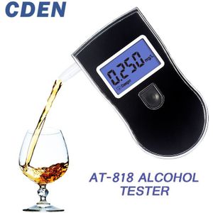 Professionele Alcohol Tester Politie Lcd-scherm Digitale Adem Snelle Reactie Blaastest Voor De Dronken Drivers Alcotester AT818
