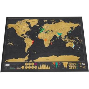 Zwart World Travel Map Deluxe Wissen Scratch Off Wereldkaart Reizen Scratch Voor Kaart Kamer Home Office Decoratie Muur stickers