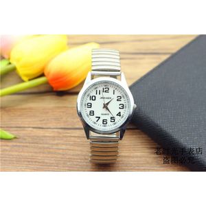 Mode oude mensen jurk watche mannen rvs Elastische band Quartz Liefhebbers vintage Horloges Ouderen Horloges Reloj Hombre