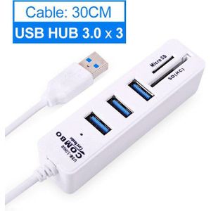 USB Hub 3.0 Multi USB 3.0 Hub USB Splitter Hoge Snelheid 3/6 Poorten Hab TF SD Kaartlezer alle In Een Voor PC Computer Accessoires
